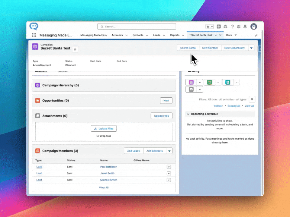 Secret Santa Button test